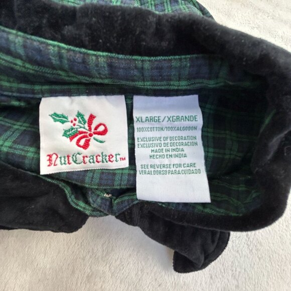 Nutcracker Womens Embroidered Holiday Christmas Plaid Button-Up Shirt XL Green - Picture 3 of 8